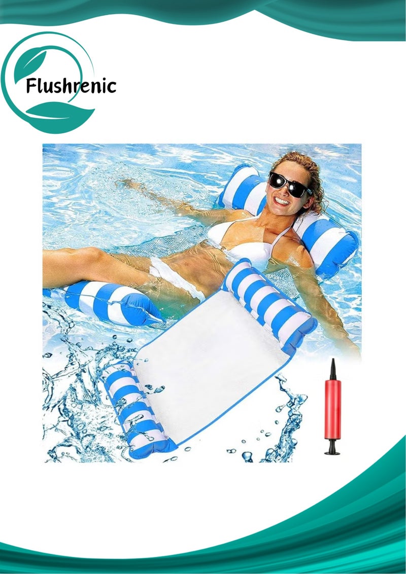 Flushrenic 4-in-1 Swimming Pool Float Hammock,Swimming Pool Float Chair,Inflatable Pool Float,for Swimming Pool, Beach,With 1pcs  Air Pump - Image 1